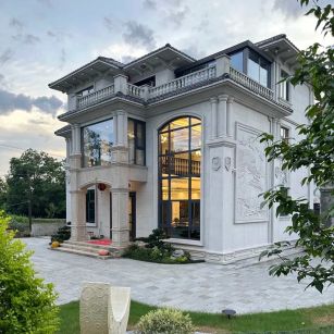 宜宾 白麻花岗岩私人别墅干挂石材豪华定制