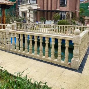 宜宾黄金麻花岗岩石材栏杆，扶手，将军柱，花瓶柱