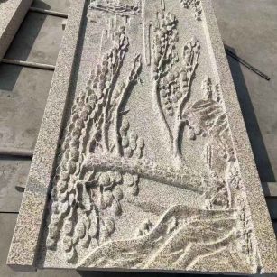 宜宾 黄金麻雕刻板浮雕迎客松