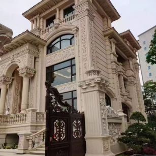 宜宾 黄金麻花岗岩别墅外墙干挂效果展示