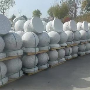 宜宾 白麻花岗岩石材圆球，石球，挡车球，隔离球，景观石球，风水球等