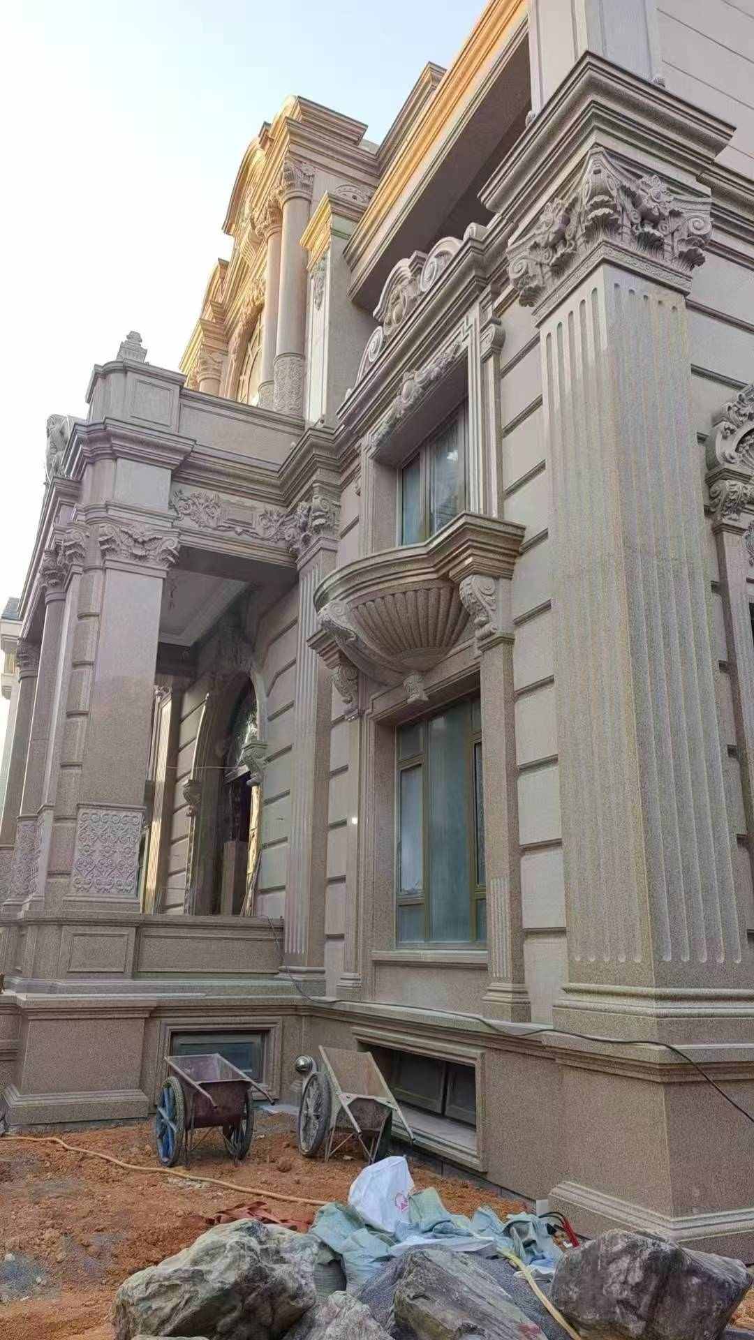 宜宾 黄金麻花岗岩光面别墅外墙干挂施工完成