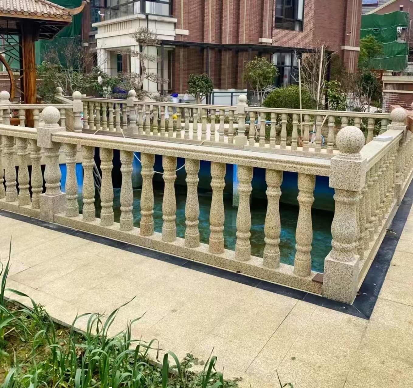 宜宾黄金麻花岗岩石材栏杆，扶手，将军柱，花瓶柱