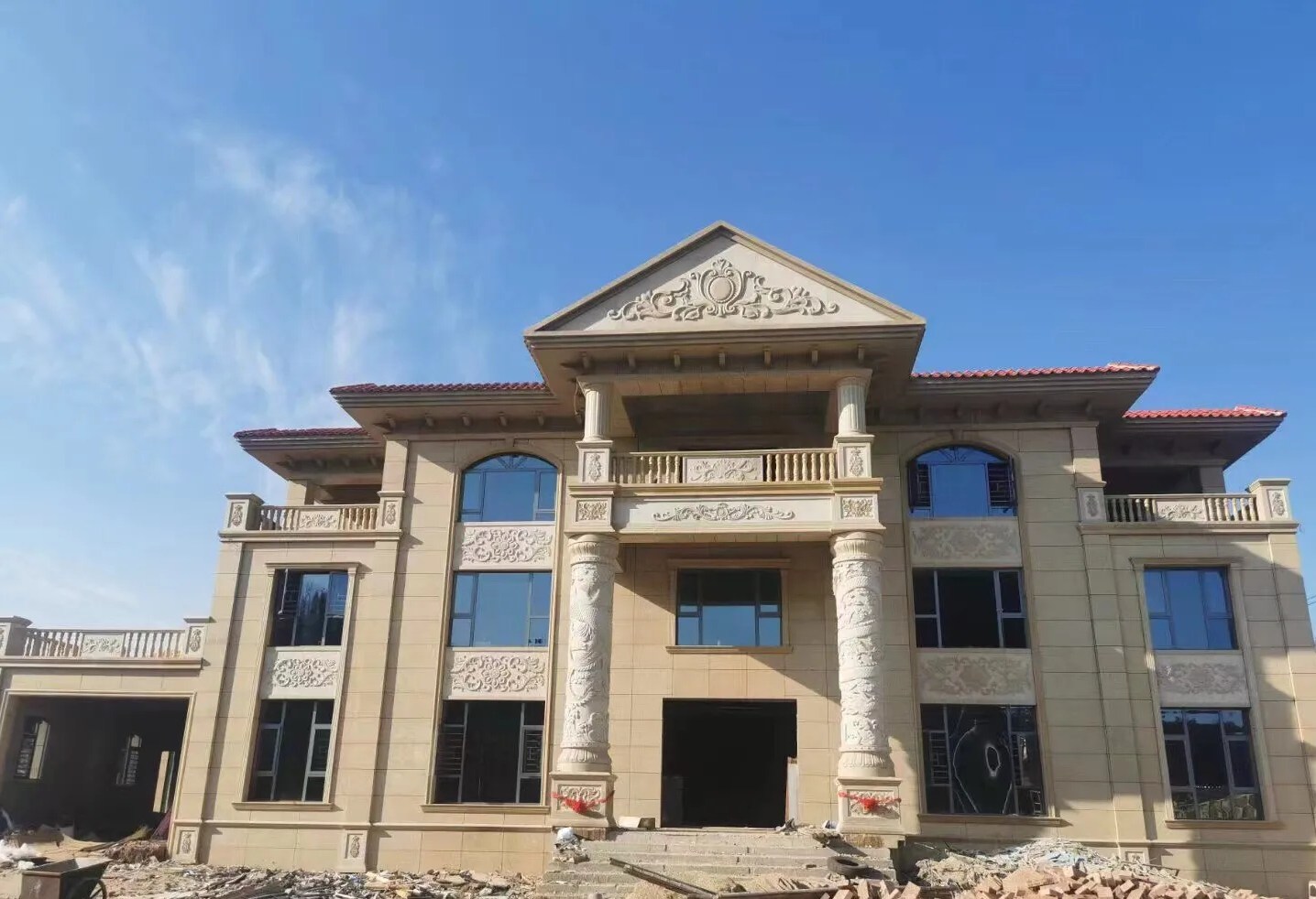 宜宾 黄金麻花岗岩别墅外墙干挂