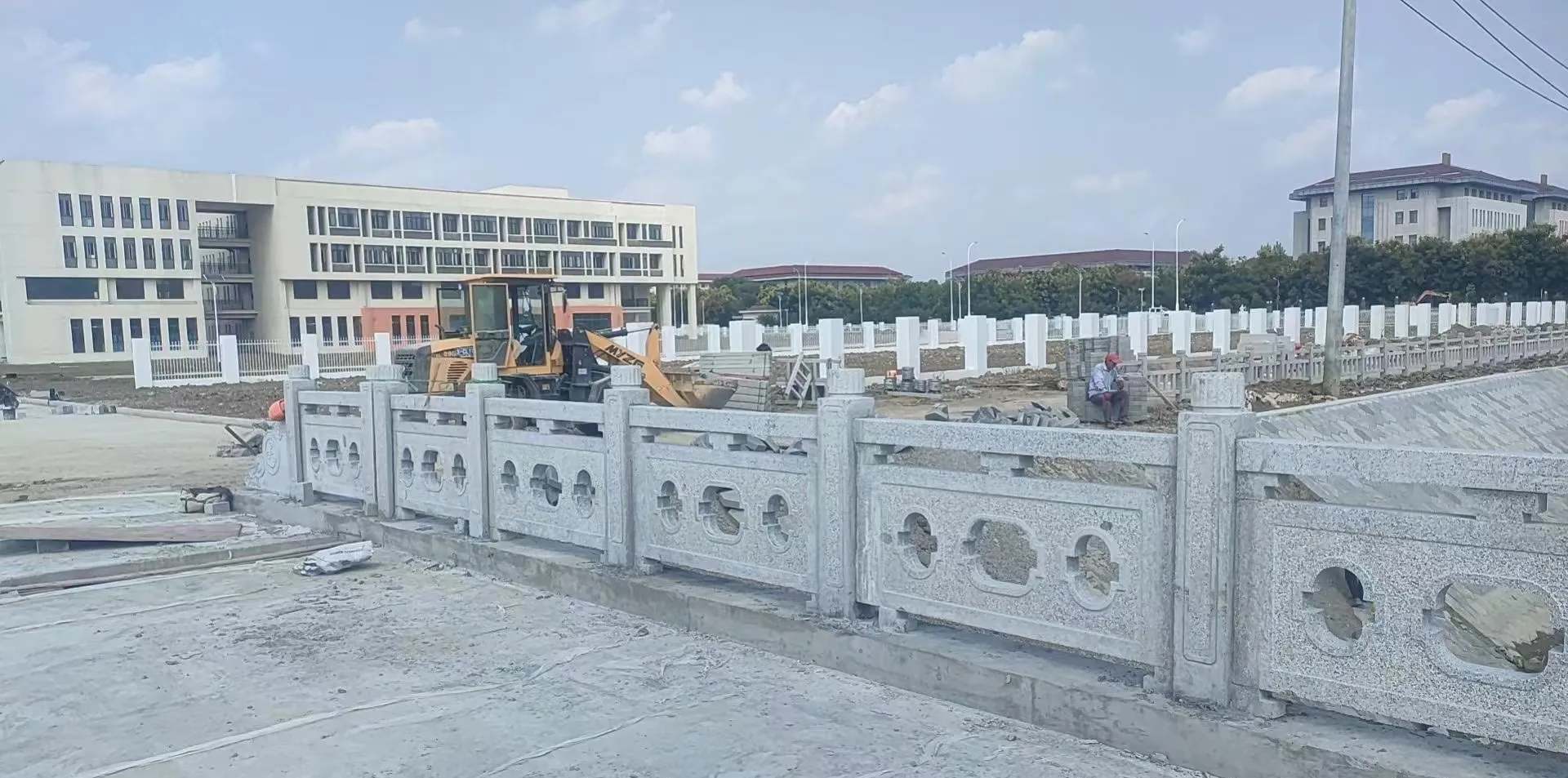 宜宾 白麻花岗岩荔枝面河道栏杆